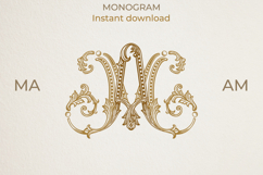 MA AM Wedding Monogram Logo | Elegant Initials Vector Product Image 1