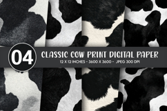 Classic Cow Print Digital Paper Product Image 1