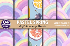 Pastel Spring Pattern Digital Paper Background PNG Product Image 1