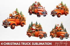Christmas Truck Sublimation Clipart PNG Product Image 1