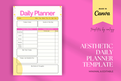 Aesthetic Daily Planner Canva Template Editable Daily Product Image 1