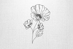Elegant Outline Wildflower Embroidery Design Product Image 1