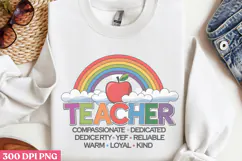 Teacher Rainbow PNG, Retro Teacher Sublimation PNG Product Image 2