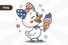 4th of july Goose, America Coquette PNG Sublimation Design Product Image 1