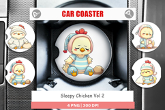 Car Coaster Sleepy Chicken Product Image 1