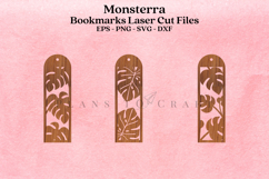 Monstera Plant Floral Bookmark Laser Cut File Product Image 1