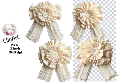 Bows, Ribbon, Lace , Clipart, Ephemera, PNG, Junk Journal Product Image 1