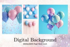 Balloons Background Pastel Birthday Party Backdrop Wallpaper Product Image 1