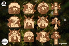 Nativity Scene Ornament Bundle | Laser Cut | Bible Quotes Product Image 1