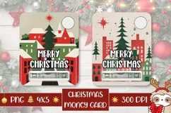 Cartoon Christmas City Money Card, Christmas Gift Card Product Image 1