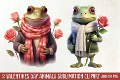 Valentines Day Animals Clipart, Valentines Couple Product Image 1