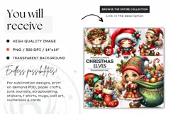 Christmas clipart, Elves clipart, winter clipart, elf PNG Product Image 2