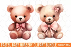 Pastel Baby Nursery Clipart Big, Baby Boy Elephant Clipart Product Image 1