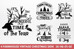 Farmhouse Vintage Christmas Sign SVG Product Image 1
