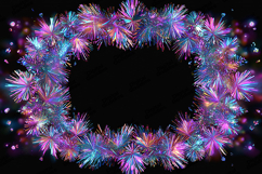 &quot;Neon Fireworks Burst Wreath Pink Blue Abstract Frame PNG&quot; Product Image 1