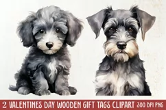 Valentine Pet Dogs Clipart, Valentine Pets Clipart Product Image 1