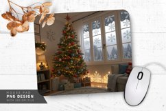 Cheerful Holiday Living Room Christmas Tree Mouse Pad PNG Product Image 1