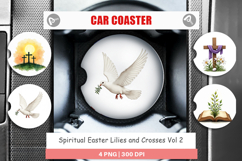 Easter Lilies Crosses Car Coaster Product Image 1