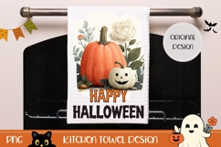 Happy Halloween Towel, Halloween Pumpkins Sublimation Towel Product Image 1