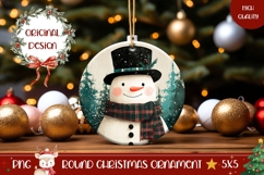 Rustic Snowman Ornament Design, Christmas Ornament Template Product Image 1