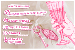 Valentine Day Watercolor Clipart Product Image 2