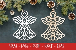 Christmas Angel laser SVG PNG| Christmas ornament Product Image 1
