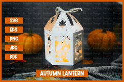 Autumn lantern SVG I Fall candle Paper cut SVG Product Image 2