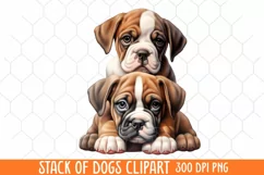 Stack Of Dogs Sublimation Clipart, Cute Puppy Clipart Product Image 1
