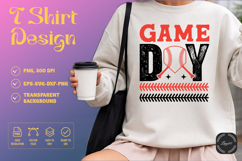 Baseball Game Day Distressed SVG T-Shirt Design Product Image 1
