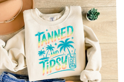 Tanned &amp; Tipsy Svg | Svg Files for Cricut | Shirt Svg Product Image 2