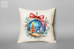 Watercolor Christmas baubles 4 PNG sublimation Product Image 2