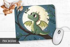 Moonlit Dragon in a Tree Mouse Pad PNG Design Product Image 1