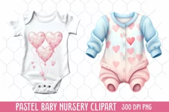 Pastel Baby Nursery Clipart, Baby Nursery Clipart Product Image 1