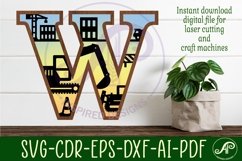 Construction Large W wall Letter 3 layer sign Product Image 1