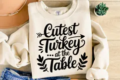 Cutest Turkey at the Table Svg | Halloween Svg | Shirt Svg Product Image 2