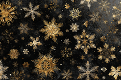 Gold Snowflakes on Black Background with Glitter Effect Product Image 1