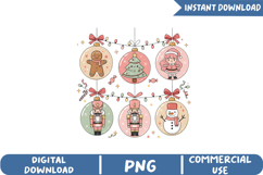 Cute Pastel Christmas Ornaments Sublimation, Christmas Png Product Image 1