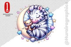 Cute Zebra Clipart - PNG File Product Image 1