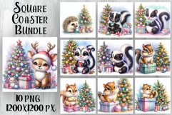 Funny Christmas Coaster Design | animal Square Coaster Product Image 1