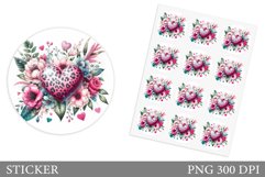 Heart Stickers Design. Valentines Sticker Printable Product Image 1
