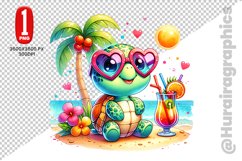 Cute Turtle Clipart - PNG File Product Image 1