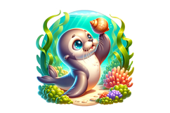 Cute Sealion Clipart - PNG File Product Image 2