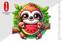Cute Sloth Clipart - PNG File Product Image 1