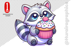 Cute Raccon Clipart - PNG File Product Image 2