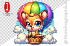 Cute Deer Clipart - PNG File Product Image 1