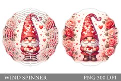 Valentines Gnome Wind Spinner. Valentines Wind Spinner Product Image 1