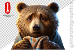 Cute Bear Clipart - PNG File Product Image 1