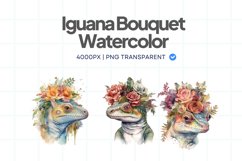 Iguana Watercolor Sublimation Bundle Png Product Image 1