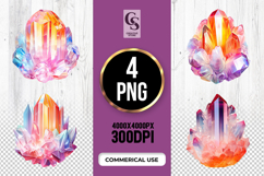Vibrant Crystal Cluster Clipart Sublimation PNG Product Image 1