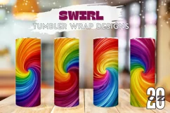 Colorful Tumbler Sublimation, Rainbow Swirl Tumbler Wrap Product Image 1